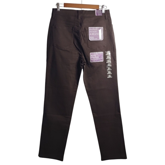 Gloria Vanderbilt Women's Brown Original Slim Jeans Stretch Soft Touch 8 NWT - Picture 2 of 7